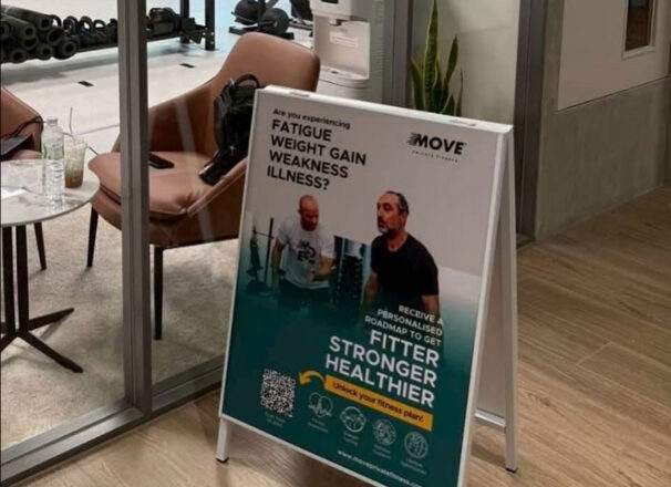 งานผลิตและติดตั้งป้าย A Board สำหรับ MOVE Private Fitness