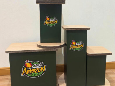งานดีไซน์แท่นโชว์สินค้า Cafe Amazon