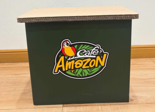 งานดีไซน์แท่นโชว์สินค้า Cafe Amazon
