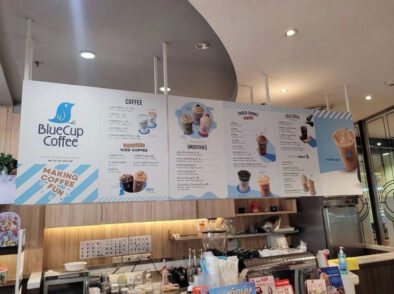 งานติดตั้งเมนูบอร์ด/งานระบบ Bluecup coffee