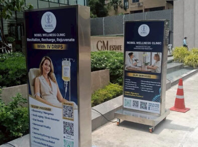 งานติดตั้งสติกเกอร์ประตู และป้าย NOBEL WELLNESS CLINIC