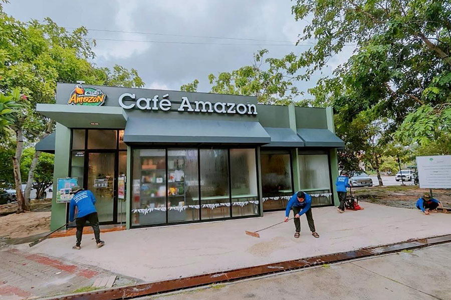งานตกแต่งอุปกรณ์ Cafe Amazon